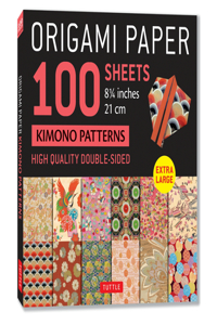 Origami Paper 100 Sheets Kimono Patterns 8 1/4 (21 CM): Extra Large Double-Sided Origami Sheets Printed with 12 Different Patterns (Instructions for 5 Projects Included)