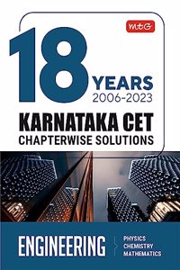 MTG 18 Years Karnataka CET Chapterwise Solutions Physics, Chemistry & Mathematics - KCET Previous Year Solved Papers, KCET Engineering Entrance Exam Books 2024