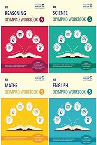 Reasoning, Maths, Science and English Olympiad Workbook Combo - Class 5