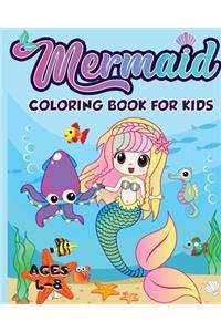 Mermaid Coloring Book for Kids Ages 4-8