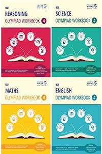 Reasoning, Maths, Science and English Olympiad Workbook Combo - Class 4