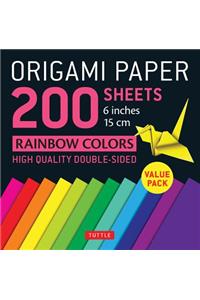 Origami Paper 200 sheets Rainbow Colors 6