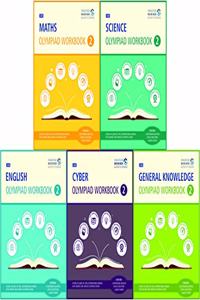 SBB Maths, Science, Cyber, English & GK Olympiad Workbook Combo - Class 2