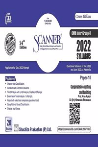 Scanner Green Edition for Corporate Accounting and Auditing (Paper 10 | CMA Inter Group 2) - Including questions and solutions of December 2022 | 2022 Syllabus | Dec. 2023 Exam