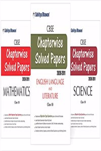 Sahitya Bhawan Cbse chapter wise solved papers class 10 combo pack mathematics, science & english books (question bank of last 10 years solved examination papers)