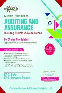 Students' Handbook on AUDITING and ASSURANCE Including MCQs For CA Inter New Syllabus (Applicable for Nov 2021 and onwards examination)