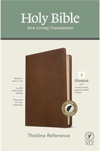 NLT Thinline Reference Bible, Filament Enabled Edition (Red Letter, Leatherlike, Rustic Brown, Indexed)