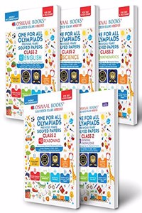 Oswaal One for All Olympiad Previous Years Solved Papers, Class 2 (Set of 5 Books) Mathematics, English, Science, Reasoning & General Knowledge (For 2022 Exam)