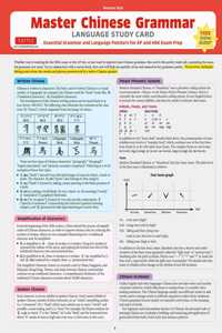 Chinese Grammar Language Study Card