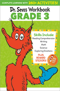 Dr. Seuss Workbook: Grade 3: 260+ Fun Activities with Stickers and More! (Language Arts, Vocabulary, Spelling, Reading Comprehension, Writing, Math, Multiplication, Science, Sel