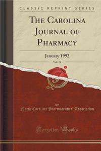 The Carolina Journal of Pharmacy, Vol. 72: January 1992 (Classic Reprint)