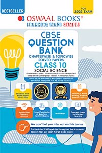 Oswaal CBSE Question Bank Class 10 Social Science Book Chapter-wise & Topic-wise Includes Objective Types & MCQ's [Combined & Updated for Term 1 & 2]