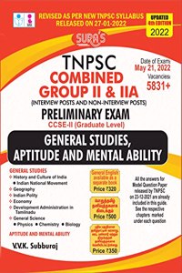 SURA'S TNPSC Combined Group 2 and 2A Preliminary Exam CCSE-II (Graduate Level) General Studies Aptitude and Mental Ability Book in English 2022(Updated Latest Edition)