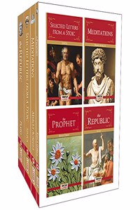 Best of Philosophy Books - Selected Letters from a Stoic, Meditations, Prophet, The Republic (Set of 4 Books)