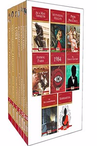 Best of Classic Fiction (Set of 8 Books) - As a Man Thinketh, Wuthering Heights, Pride and Prejudice, Great Gatsby, Animal Farm, 1984, Metamorphosis, Siddhartha