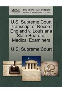 U.S. Supreme Court Transcript of Record England V. Louisiana State Board of Medical Examiners