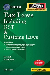 Taxmann's CRACKER for Tax Laws including GST & Customs Law - The Most Updated & Amended Book on Past Exam Questions with Hints for Practical MCQs for CS Executive | New Syllabus