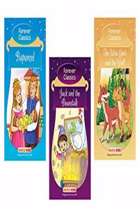 Forever Classics - 1 (Set of 3 Books) (Illustrated) - Rapunzel, The Wise Goat and the Wolf, Jack and the Beanstalk