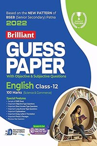 Brilliant Guess Paper English 2022 (BSEB) | Class 12th