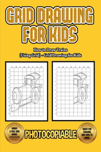 How to Draw Trains (Using Grids) - Grid Drawing for Kids