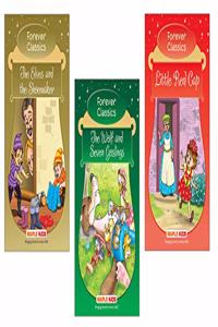 Forever Classics - 2 (Set of 3 Books) (Illustrated) - The Elves and The Shoemaker, Little Red Cap, The Wolf and Seven Goslings