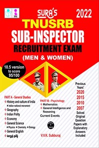 SURA`S TNUSRB SUB-INSPECTOR Recruitment (Men & Women) Exam Book in English Latest Edition - 2022