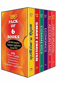 SURA`S 12th STD All subjects in 1 bundle Offer For commerce with computer applications group (Tamil, English,Commerce,Accountancy,Economics,Computer applications)Set of 6 Guides-English Medium 2021-22