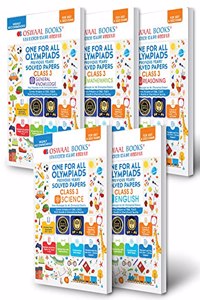 Oswaal One for All Olympiad Previous Years Solved Papers, Class 3 (Set of 5 Books) Mathematics, English, Science, Reasoning & General Knowledge (For 2022 Exam)