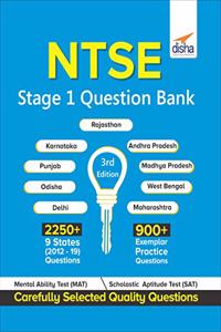 NTSE Stage 1 Question Bank - 9 States Past (2012-19) + Practice Question Bank 3rd Edition