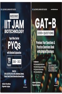 IIT JAM Biotechnology and GAT B PYQ combo (2 Books) - Previous Year Questions (2005-2023) with Solutions for IIT JAM BT and GAT B Exams.