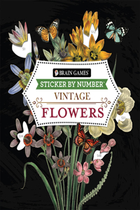 Brain Games - Sticker by Number - Vintage: Flowers (28 Images to Sticker)