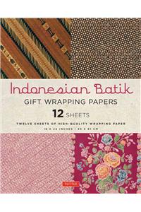 Indonesian Batik Gift Wrapping Papers - 12 Sheets