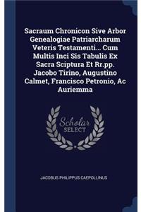 Sacraum Chronicon Sive Arbor Genealogiae Patriarcharum Veteris Testamenti... Cum Multis Inci Sis Tabulis Ex Sacra Sciptura Et Rr.pp. Jacobo Tirino, Augustino Calmet, Francisco Petronio, Ac Auriemma