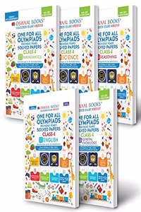 Oswaal One for All Olympiad Previous Years Solved Papers, Class 4 (Set of 5 Books) Mathematics, English, Science, Reasoning & General Knowledge (For 2022 Exam)