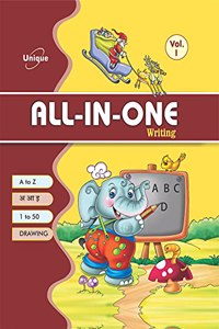 UNIQUE ALL IN ONE-WRITING HARD BINDING - Book to Learn & Practice English, Hindi, Counting for 2-5 year old children - ABC Ka Kha Ga 123