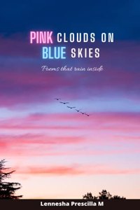 Pink clouds on blue sky