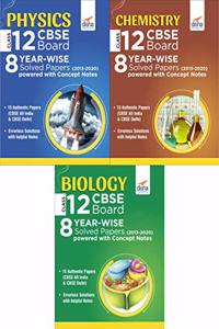 Physics, Chemistry & Biology Class 12 CBSE Board 8 Year-wise (2013 - 2020) Solved Papers Powered with Concept Notes