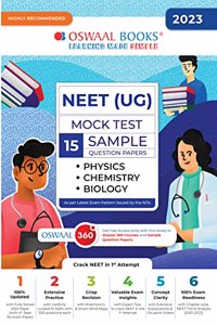 Oswaal NEET (UG) Mock Test 15 Sample Question papers Physics, Chemistry, Biology (for 7th May 2023 Exam)