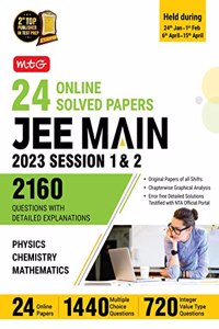 MTG 24 JEE Main Online 2023 Session 1 & 2 (All Sitting) - JEE Previous Year Solved Question Papers with Chapterwise Detailed Solution | PYQs for Physics, Chemistry & Mathematics