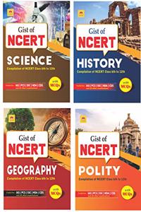 GIST OF NCERT COMBO ENGLISH VERSION 4 BOOKS (GEOGRAPHY + HISTORY + POLITY + SCIENCE)