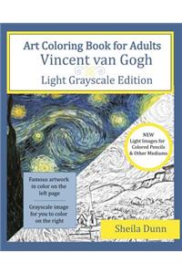 Art Coloring Book for Adults: Vincent van Gogh: Light Grayscale Edition