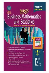 SURA`S 12th Std Business Mathematics and Statistics Volume 1 and 2 Exam Guide in English Medium