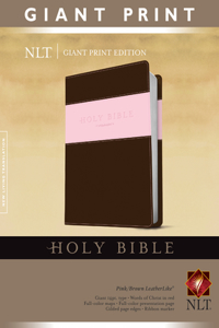 Giant Print Bible-NLT: New Living Translation, Pink Brown, Tutone Leatherlike, Giant Print