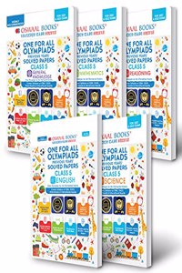 Oswaal One for All Olympiad Previous Years Solved Papers, Class 5 (Set of 5 Books) Mathematics, English, Science, Reasoning & General Knowledge (For 2022 Exam)