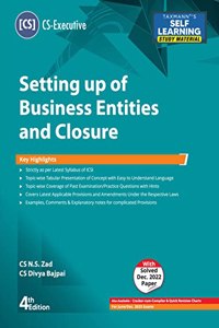 Taxmann's Setting up of Business Entities and Closure (Paper 3 | SUBEC) â€“ Updated study material in simple/concise language | subject matter in tabular format | CS Executive | June/Dec. 2023 Exams