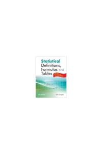 Statistical Definitions' Formulas And Tables: