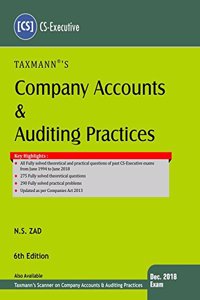 Company Accounts & Auditing Practices (CS -Executive)-(December 2018 Exams) (6th Edition June 2018)