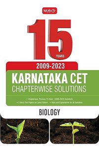 MTG 15 Years Karnataka CET Chapterwise Solutions Biology For 2024 Exam - KCET Previous Year Solved Papers | KCET Medical Entrance Exam Books