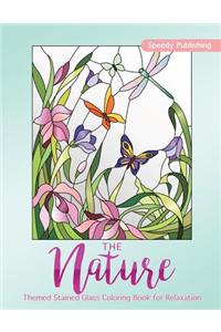 Nature-Themed Stained Glass Coloring Book for Relaxation