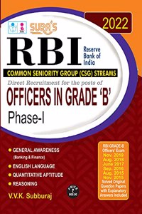 SURA`S RBI Grade B Officers Exam Phase I Study Material Book in English - LATEST EDITION 2022